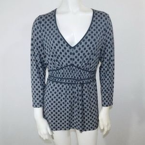 Large Ann Taylor LOFT Black Gray Top